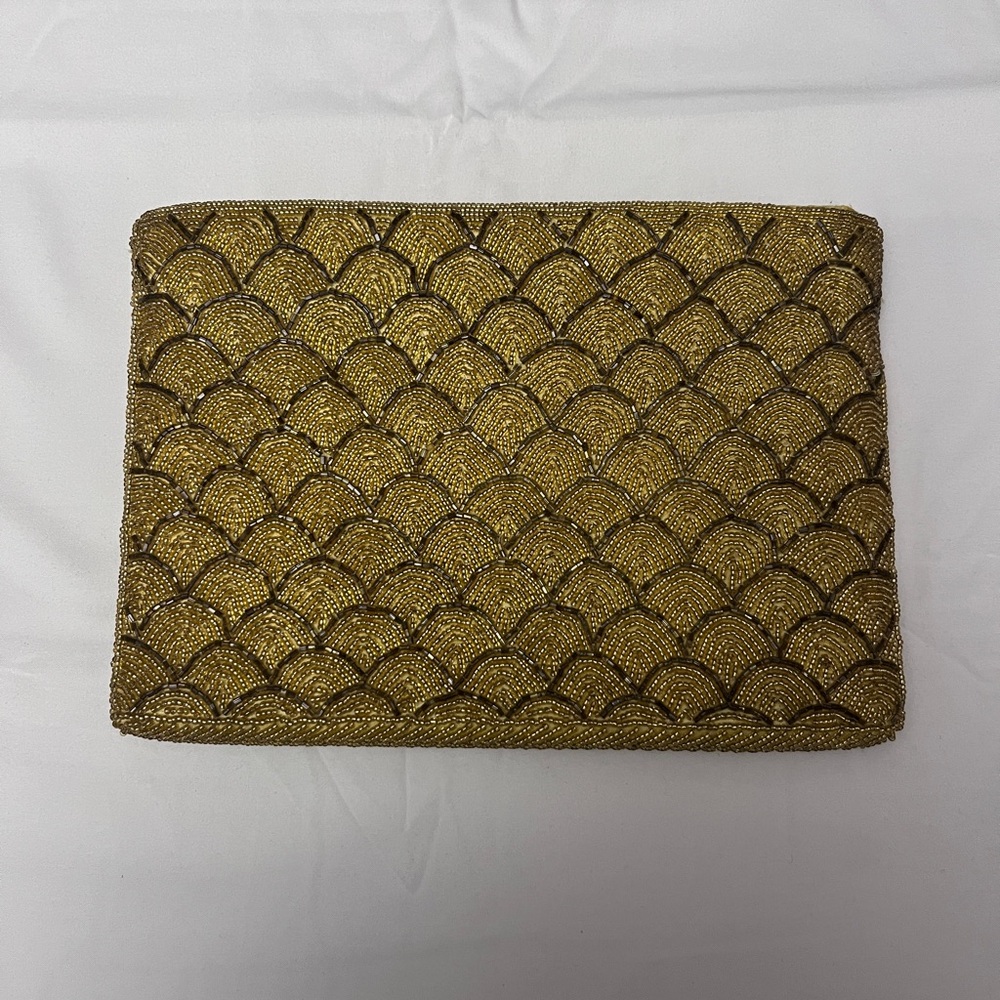 Vintage  Andre Cellini Gold Celestial Beaded Cluth Purse Wallet